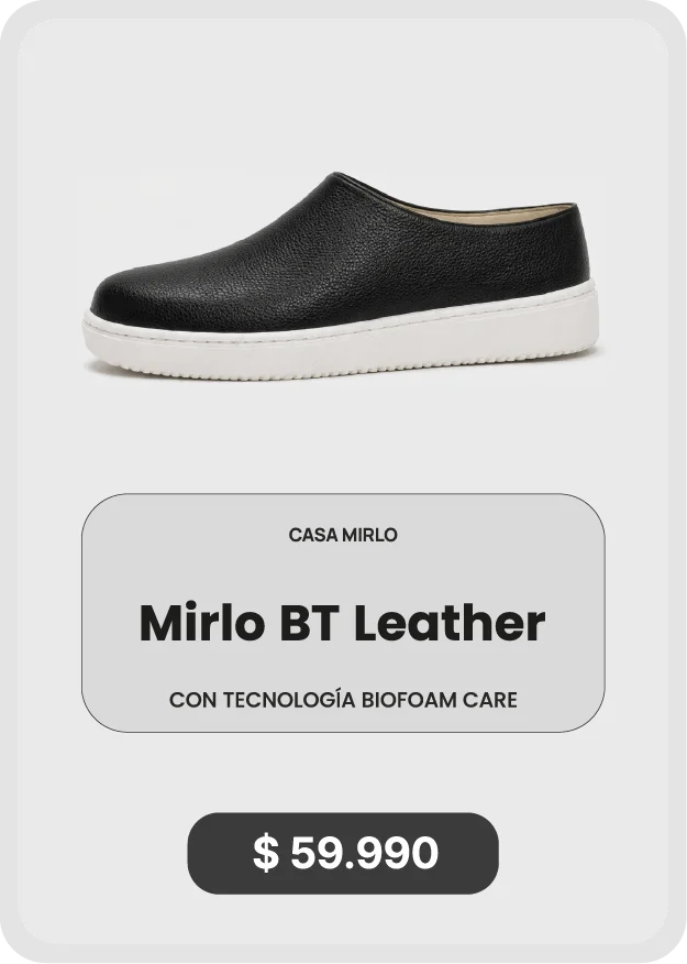 Zapatilla de descanso Mirlo BT Leather de cuero natural de Casa Mirlo