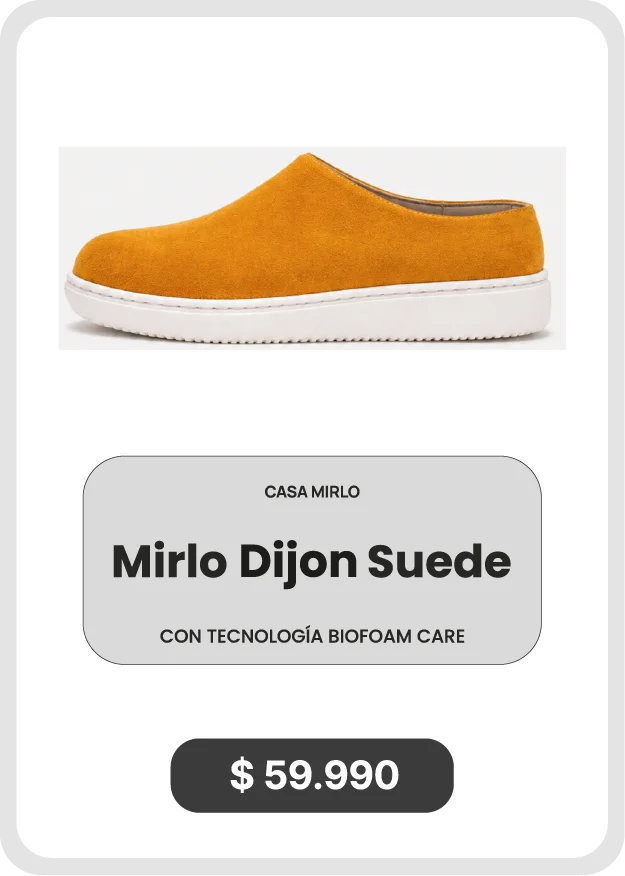 Zapatilla de descanso Mirlo Dijon Suede color mostaza de Casa Mirlo